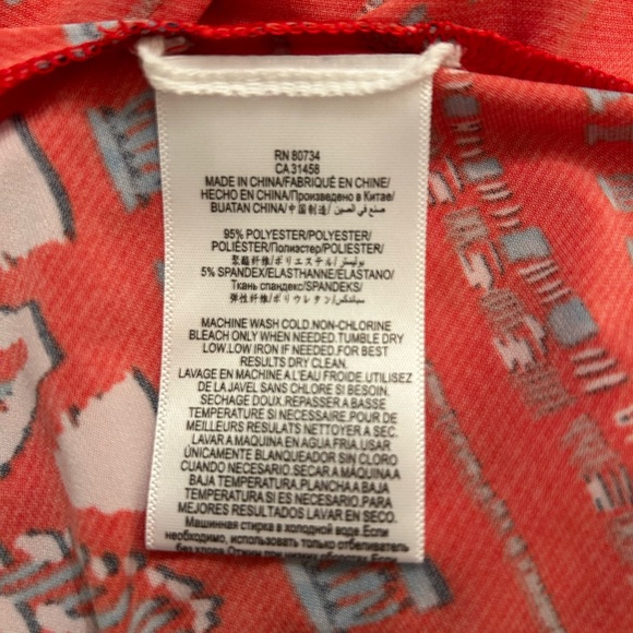 BCBGMaxAzaria Red Short Sleeve Wrap Dress, Size L - Picture 8 of 11